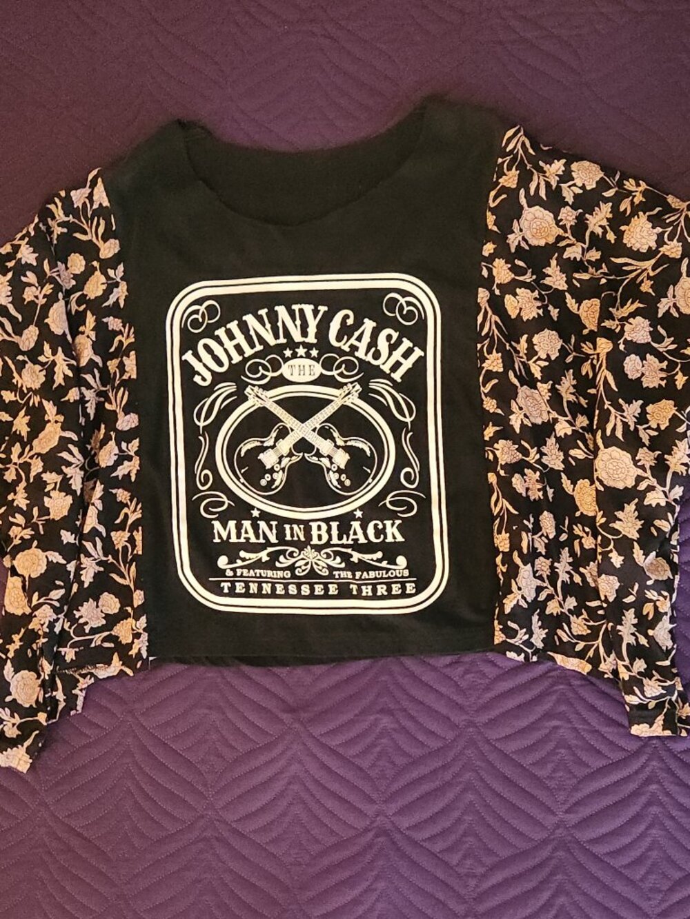 Chic by Ally B + Shannon Passero Upcycle Band Tee, Johnny Cash Kimono Sleeve Tee